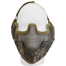 UK Arms Airsoft Metal Mesh Lower Half Face Mask w/ Ear Pro - CAMO