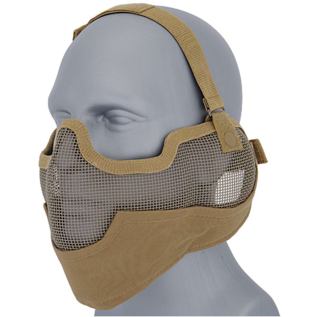 UK Arms Airsoft Metal Mesh Lower Half Face Mask w/ Ear Pro DESERT Airsoft Megastore