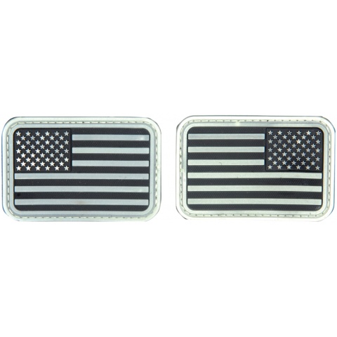 AMA Airsoft U.S. Flag Forward/Reverse Patch Set - BLACK/WHITE