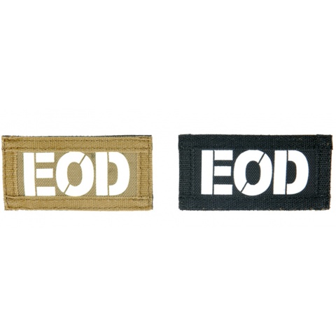 UK Arms Airsoft Hook and Loop Base EOD (2) Patch Set - TAN/BLACK