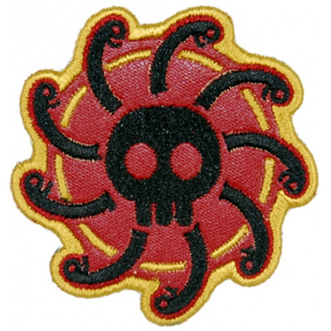 UK Arms Airsoft Hook and Loop Base Gorgon Patch - RED/BLACK