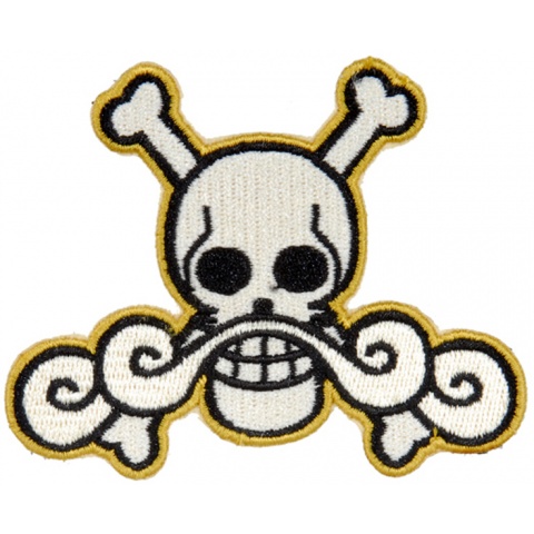 UK Arms Airsoft Hook and Loop Base Roger Pirates Patch - WHITE/YELLOW