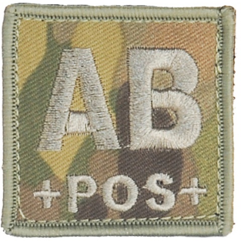 UK Arms Airsoft Hook and Loop Base Blood Type AB Patch - CAMOUFLAGE