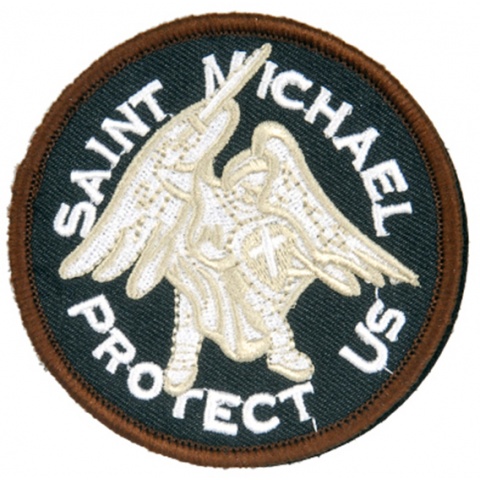 AMA Airsoft Hook and Loop Base Saint Michael Patch - WHITE/BLACK