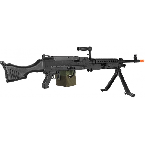 Lancer Tactical Full Metal M240 Airsoft AEG Squad Automatic Machine Gun with Box Magazine (Color: Black)