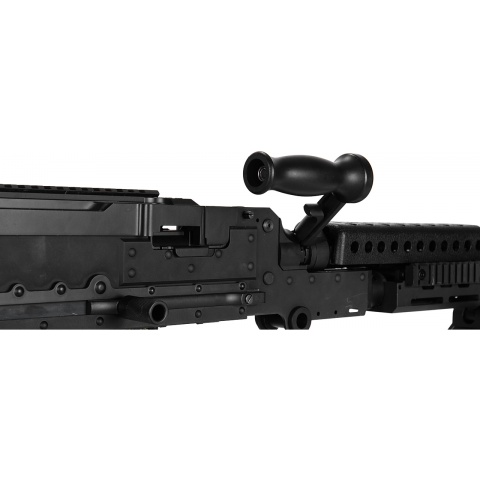 Lancer Tactical Full Metal M240 Airsoft AEG Squad Automatic Machine Gun with Box Magazine (Color: Black)