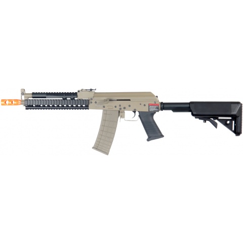 Lancer Tactical Airsoft AK Plastic RIS Tactical AEG Rifle - TAN