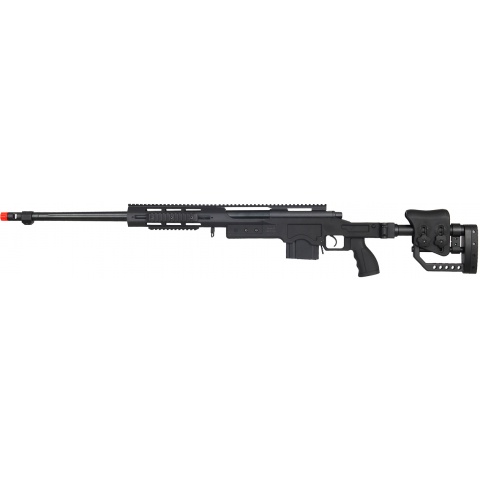 Well Airsoft MB4411 Bolt Action Sniper Rifle w/ Fluted Barrel - BLACK