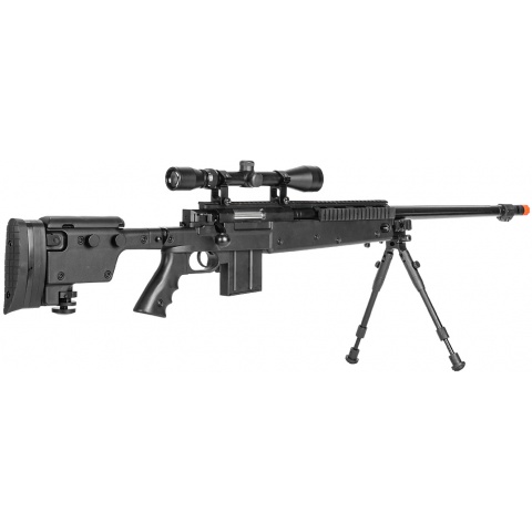 WellFire MB4407 Tri-Rail MK96 Spring Airsoft Sniper Rifle - BLACK