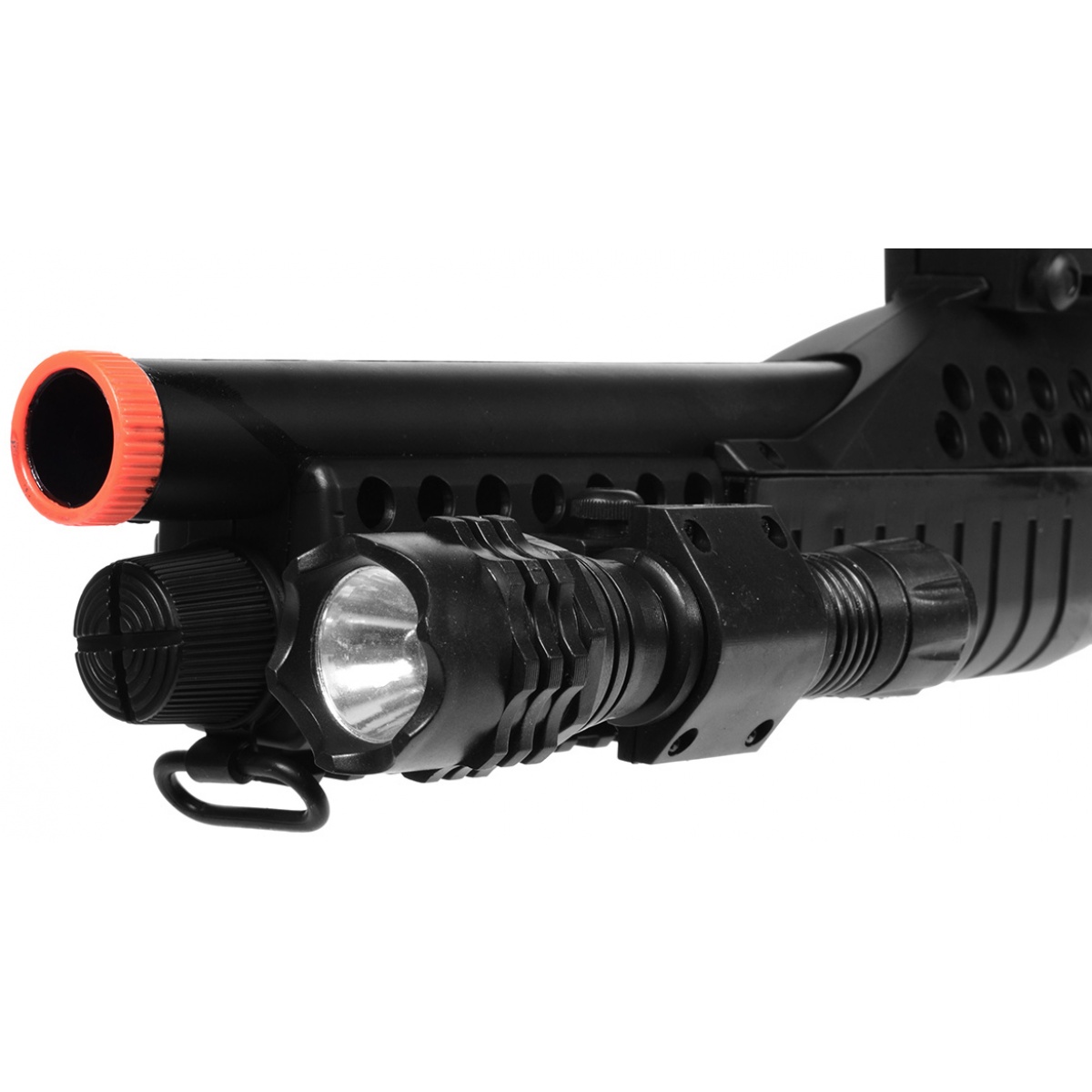 350 FPS AGM Airsoft Tactical Pump Action Shotgun w/ Flashlight Airsoft Megastore