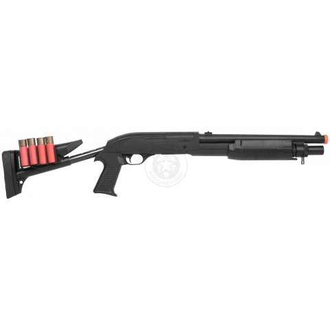 AGM Airsoft M500 Single Shot Pump Action Retractable Stock Shotgun