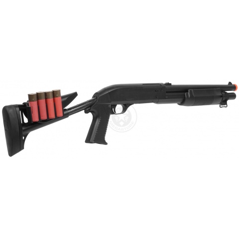 AGM Airsoft M500 Single Shot Pump Action Retractable Stock Shotgun