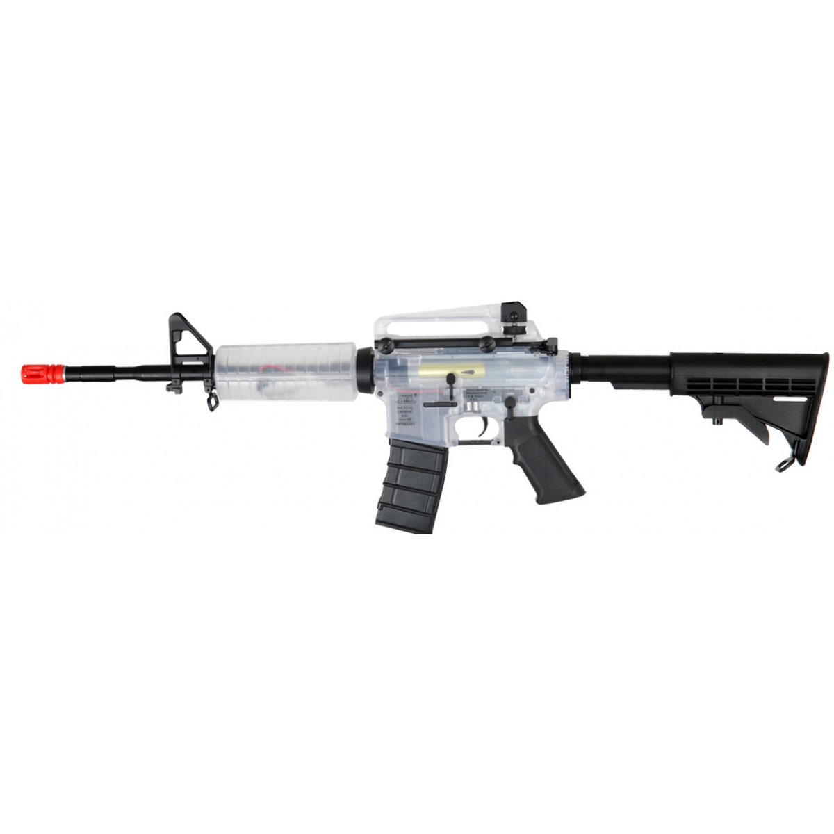 ICS Airsoft M4 AEG Clear Plastic Body Adjustable Stock Airsoft Megastore