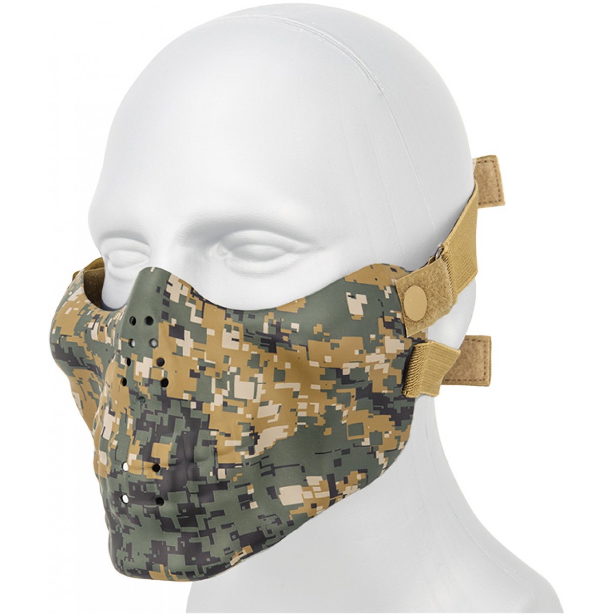 AMA Tactical Skull Lower Face Mask w/ Foam Padding WOODLAND DIGITAL Airsoft Megastore