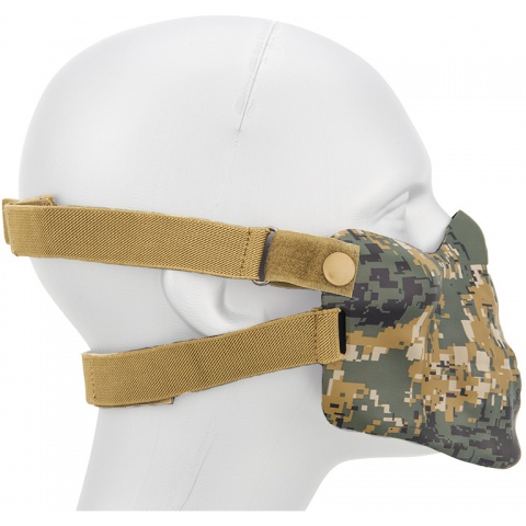 AMA Tactical Skull Lower Face Mask w/ Foam Padding - WOODLAND DIGITAL