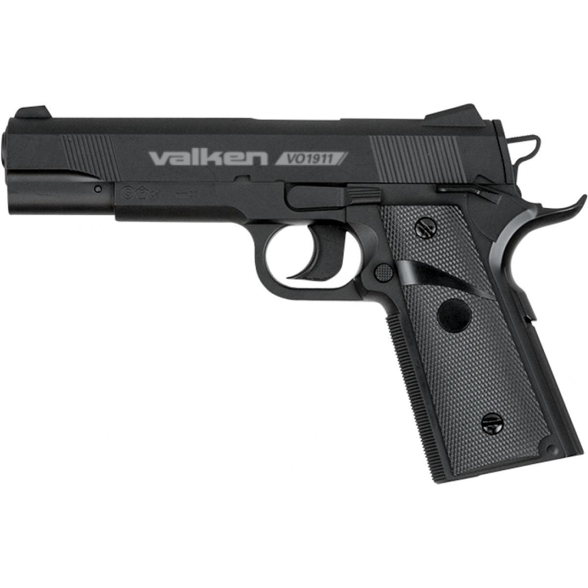Valken Outdoor 1911 CO2 Air Pistol NonBlowback BLACK Airsoft Megastore