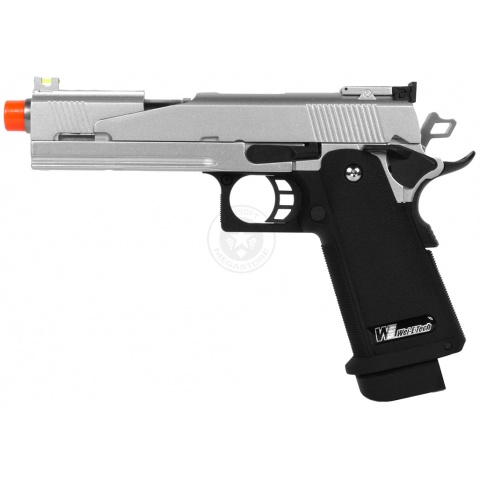 WE Tech Hi-Capa 5.1 Full Metal Gas Blowback Airsoft Pistol - SILVER