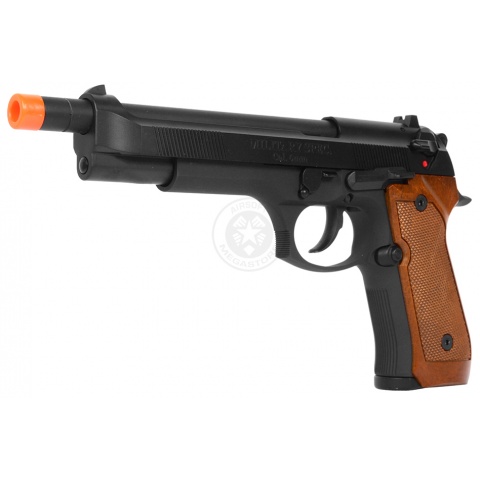 WE Tech Airsoft Full Metal M92-L Extended Gas Blowback Pistol - BLACK