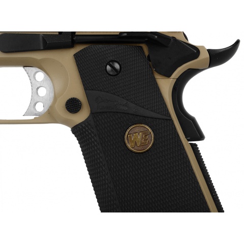 WE Tech M1911 MEU Tanio Koba Airsoft Gas Blowback Pistol - TAN
