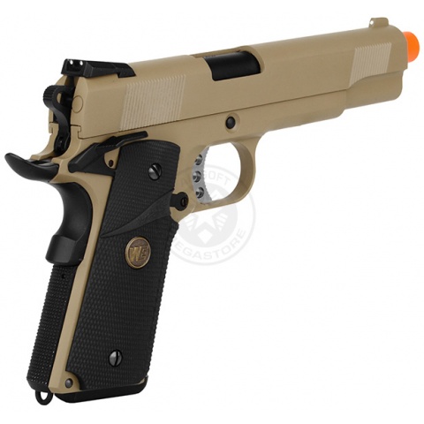 WE Tech M1911 MEU Tanio Koba Airsoft Gas Blowback Pistol - TAN