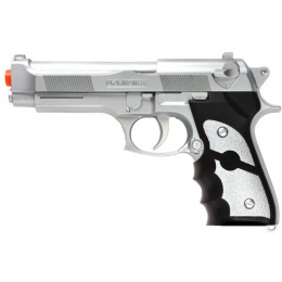 UK ARMS Airsoft Spring Pistol w/ Ergonomic Grip - SILVER