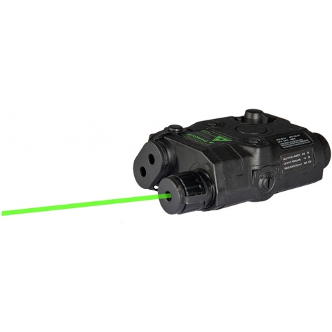 Lancer Tactical PEQ - 15 Green Tactical Laser - BLACK w/Battery case