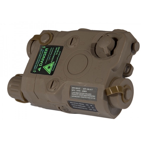 Lancer Tactical PEQ15 AEG Battery Box w/ Green Laser - DARK EARTH