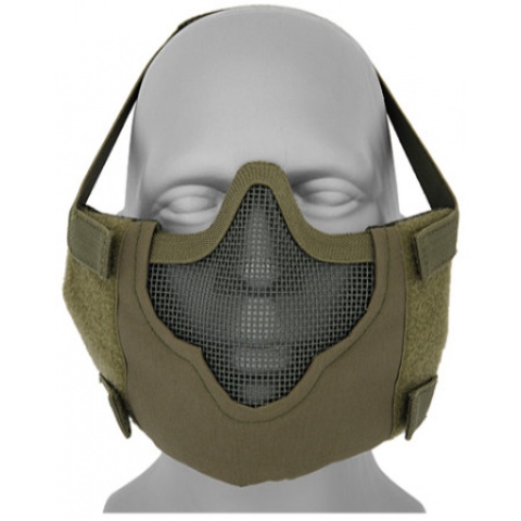 Black Bear Airsoft V8 Mesh Nylon Half Face Mask - OD GREEN