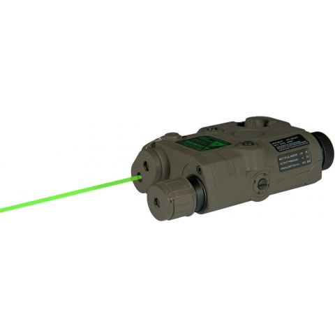 UK Arms Airsoft AN/PEQ - 15 White LED Green laser w/ IR Lens - FOLIAGE GREEN