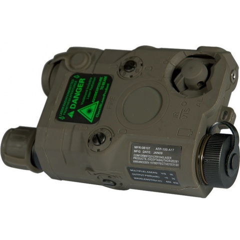 UK Arms Airsoft AN/PEQ - 15 White LED Green laser w/ IR Lens - FOLIAGE GREEN