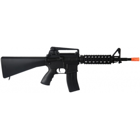 Well Airsoft M4 AEG Tactical RIS w Fixed Stock Carrying Handle - BLACK