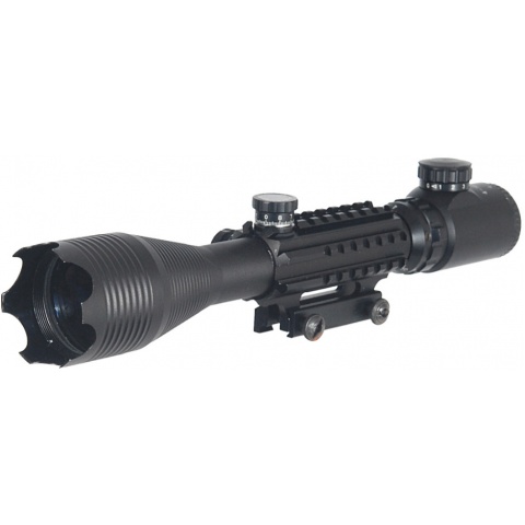 Double Eagle Airsoft Rifle 4 - 16x50 Tri - Rail Illuminated Scope - BLACK