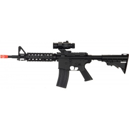 UK Arms Airsoft M4 AEG Adjustable LE Stock Quad RIS - BLACK