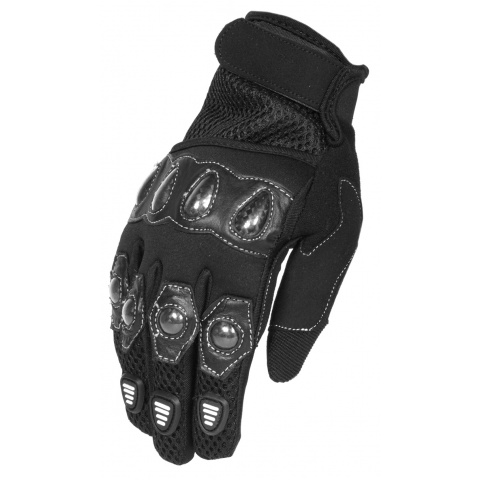 G-Force Airsoft XL Tactical Gloves w/ Carbon Knuckles - BLACK