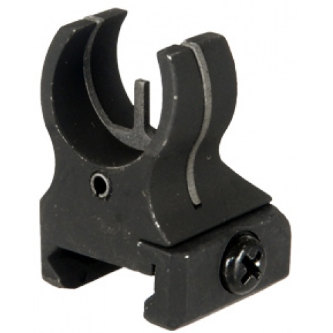 DBoys Airsoft Fixed Rail Mounted Full Metal Front Sight - BLACK