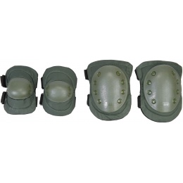AMA Airsoft Knee and Elbow Protective Gear Set - OLIVE DRAB GREEN