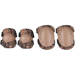 AMA Airsoft Knee and Elbow Protective Gear Set - WOODLAND DIGITAL
