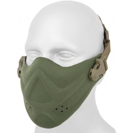 AMA Neoprene Airsoft Hard Foam Lower Face Mask - OLIVE DRAB GREEN