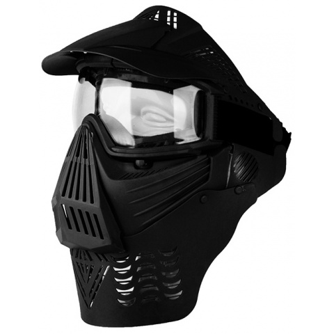 G-Force Complete Modular Full Face Airsoft Mask w/ Clear Lens - BLACK