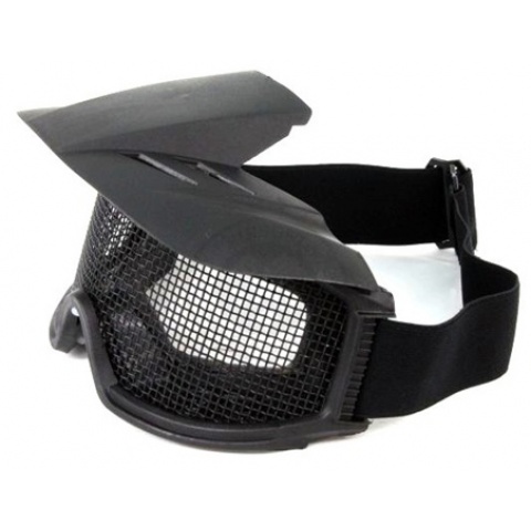 G-Force Tactical Airsoft Wire Mesh Goggles w/ Visor - BLACK