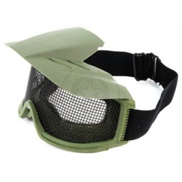 G-Force Tactical Airsoft Wire Mesh Goggles w/ Visor - GREEN