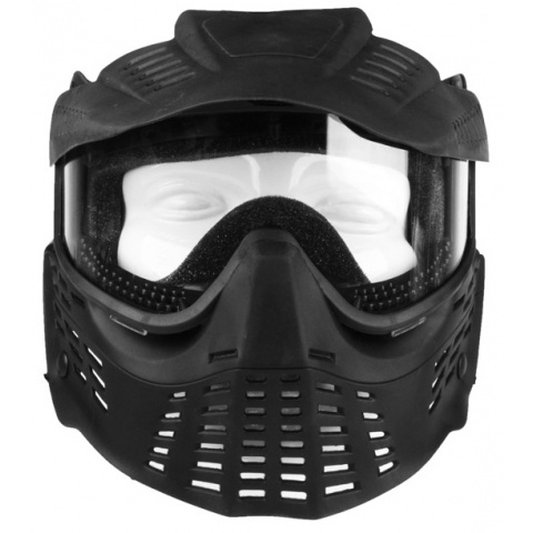 G-Force TSD Tactical Full Face Clear Face Mask w/ Visor - BLACK