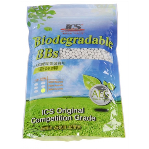 ICS Biodegradable Airsoft BBs 3500 Bag - White