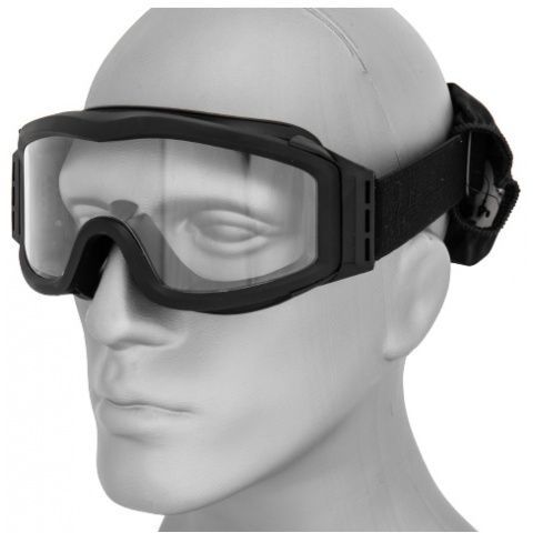 Lancer Tactical Airsoft Basic Safety Goggles w/ Adjustable Headband - BLACK