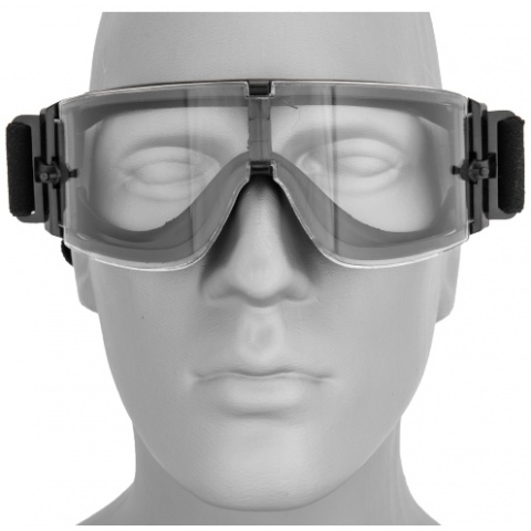 Lancer Tactical Airsoft Frameless Safety Goggles w/ Adjustable Headband - BLACK