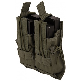 Lancer Tactical Airsoft Dual Magazine Pouch for M4/M16/AK Series AEGs - OLIVE DRAB GREEN
