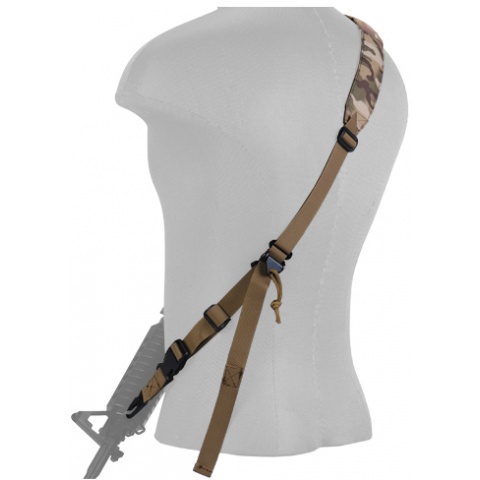 Lancer Tactical Airsoft Quick Detach 2-Point Padded Weapon Sling - CAMO