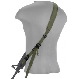 Lancer Tactical Airsoft Quick Detach 2-Point Padded Weapon Sling - OD GREEN