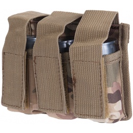 Lancer Tactical Airsoft Triple Grenade Pouch w/ MOLLE Straps -  CAMO