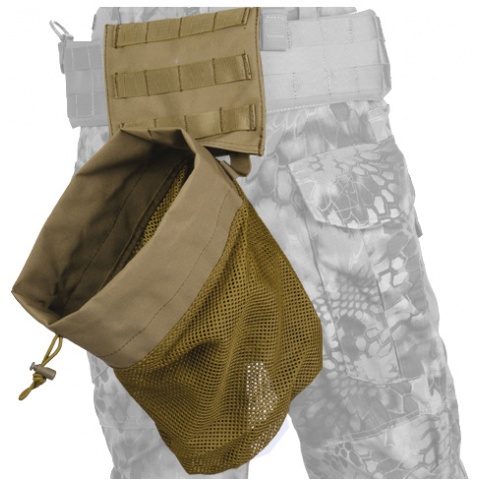 Lancer Tactical Airsoft Fold Away Dump Pouch w/ MOLLE BASE - TAN